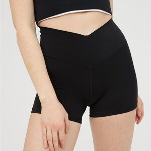 OFFLINE by Aerie Real Me Crossover Women's High-Waisted Black Shorts